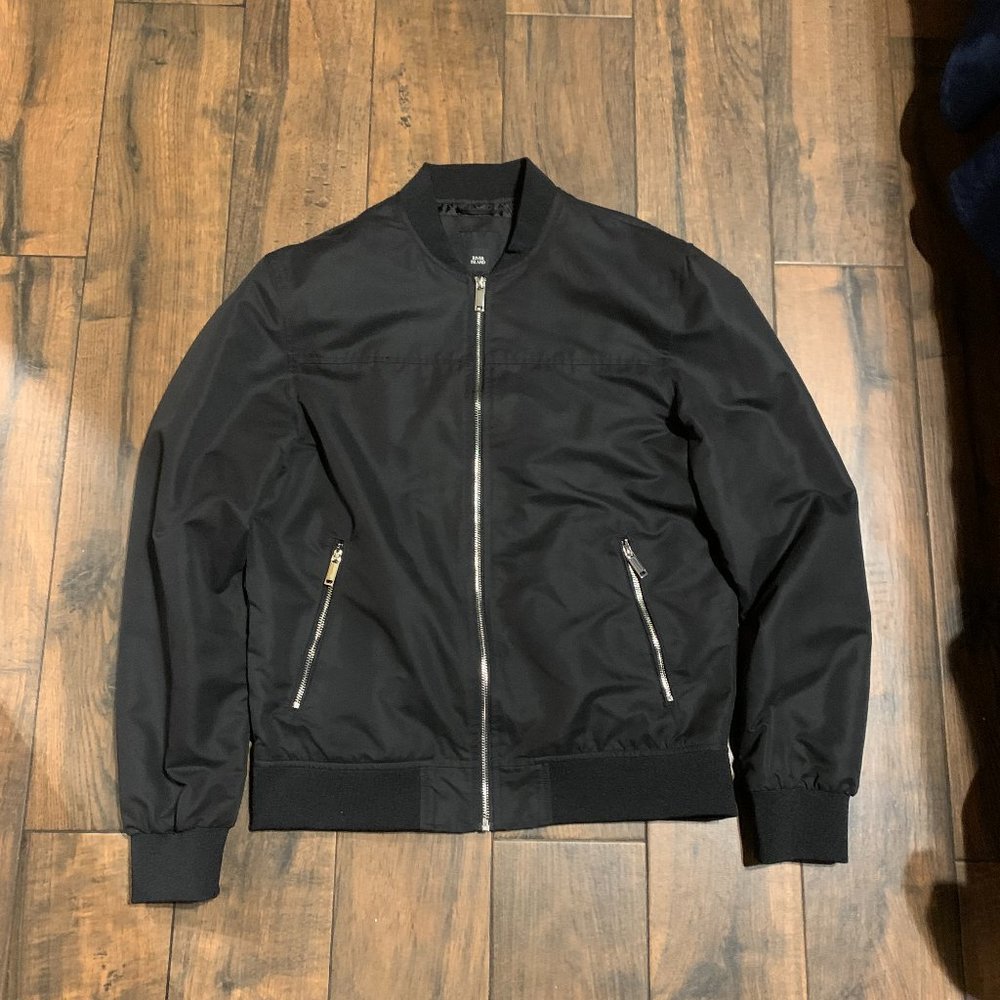 River Island men's bomber jacket black M